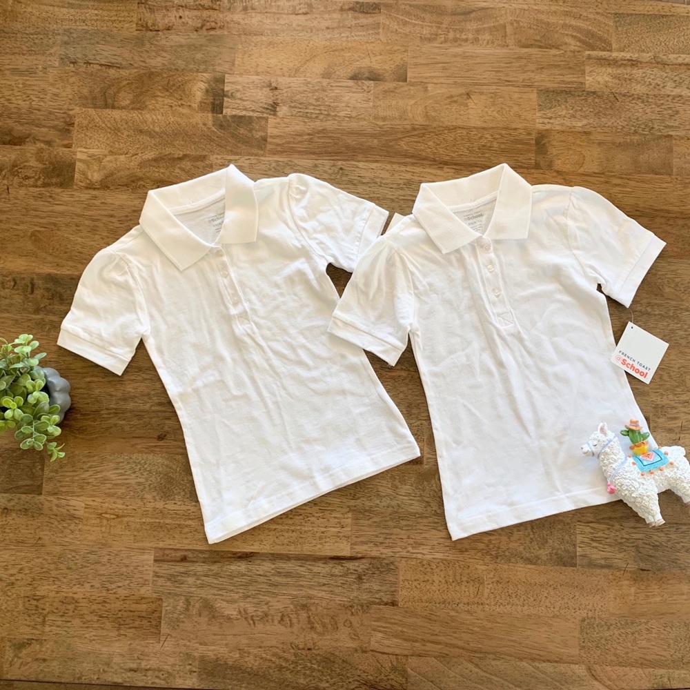French Toast Girls White Uniform Polos